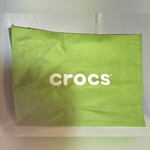 Large Crocs Green Recycle Reusable Material Bag Tote Shopping Bag W/Handles